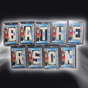 2019 SP Game Used Draft Day Marks Drake Batherson Rookie Patch Auto NAMEPLATE front